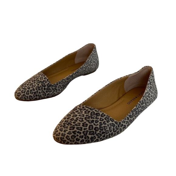 Lucky Brand Womens Archh Almond Toe Asymmetrical Ballet Flats Leopard Size 7 - Picture 1 of 7
